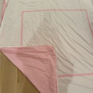 Pottery barn kids white and pink duvet full size